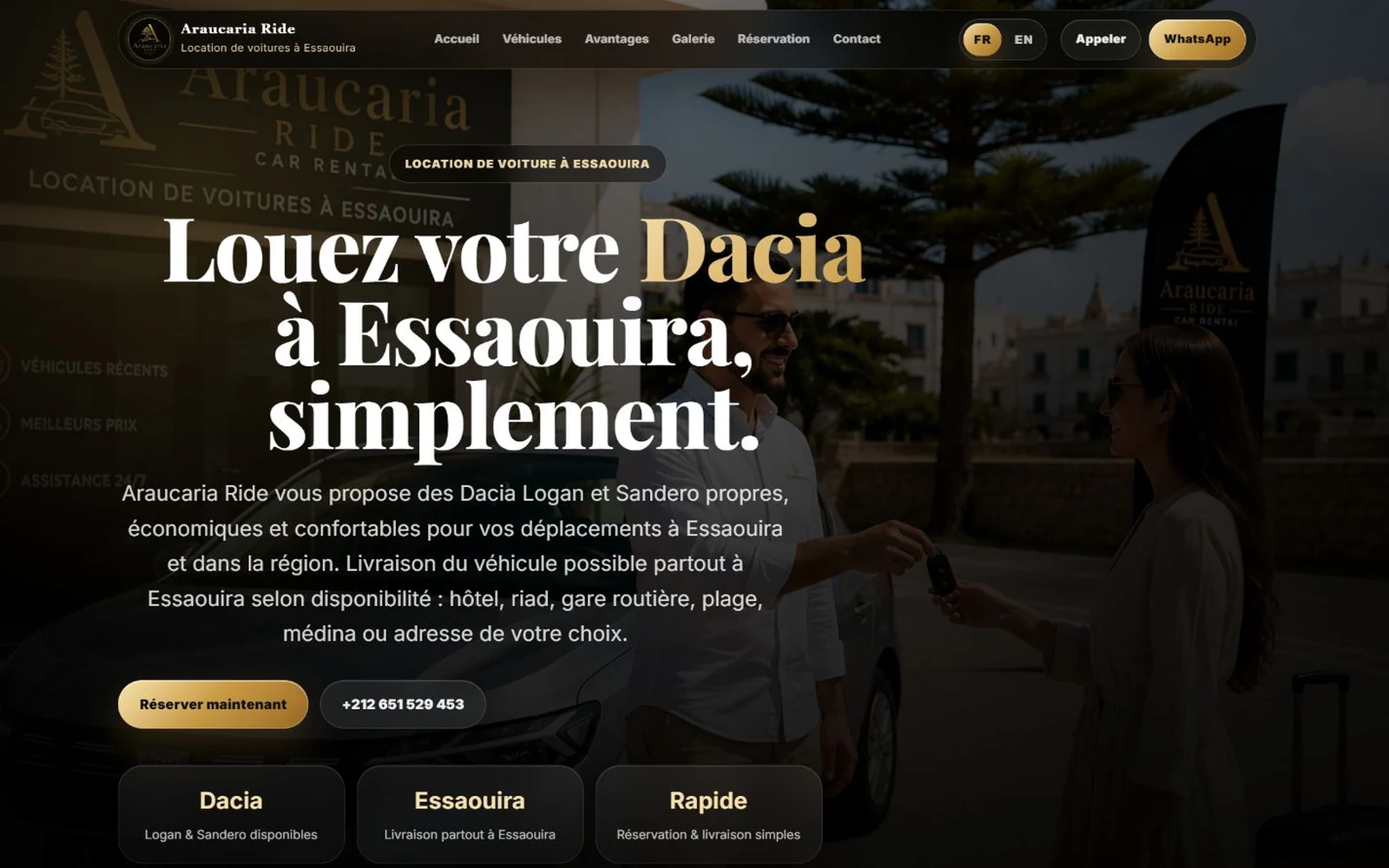 Capture réelle du site Araucaria Ride
